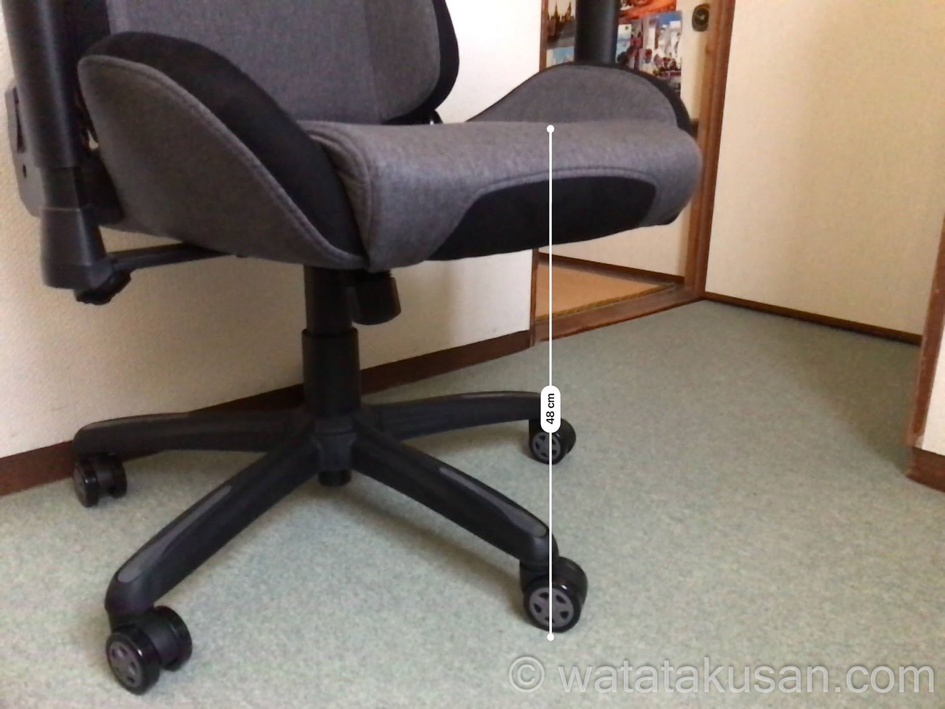 GTRACING（ACE S1）の椅子の高さを写真つきで解説【身長約178cmの男性の座り心地の感想あり】